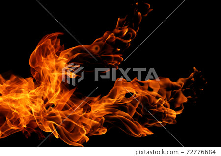 movement of fire flames isolated on black background. movement of fire flames isolated on black background. 72776684