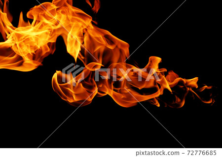 movement of fire flames isolated on black background. movement of fire flames isolated on black background. 72776685