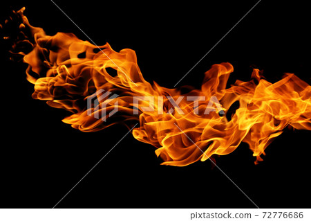 movement of fire flames isolated on black background. movement of fire flames isolated on black background. 72776686