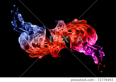 Movement of colorful smoke on black background. 72776943