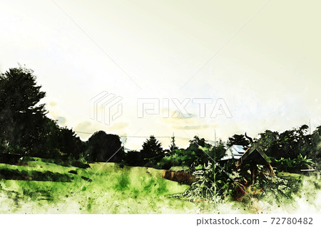 Abstract mountain landscape on watercolor background, digital watercolor illustration painting background. Abstract mountain landscape on watercolor background, digital watercolor illustration painting background. 72780482