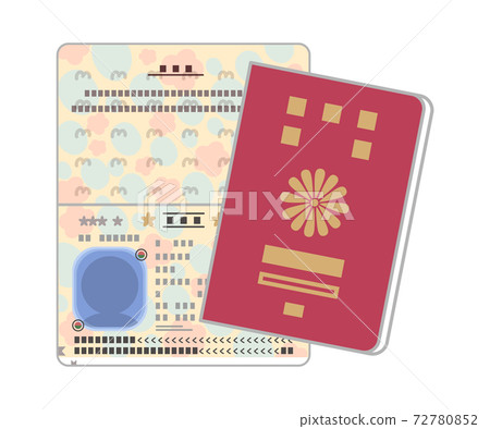 Passport illustration set (cover, inside, simple touch) 72780852