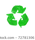 recycle symbol green watercolor isolated on white background 72781306