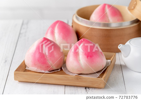 壽桃 長壽 饅頭 Chinese peach birthday bun 誕生祝いのモモ 長生きモモ 72783776