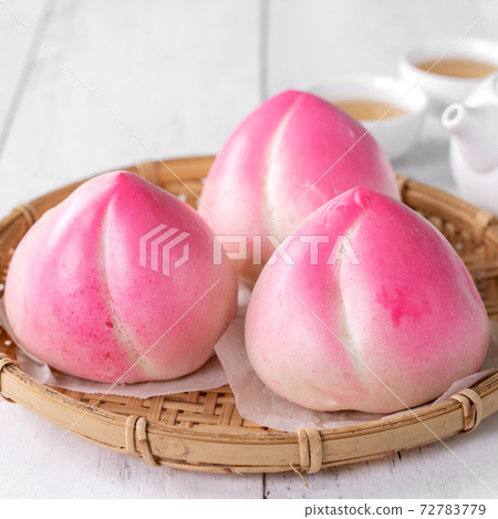 壽桃 長壽 饅頭 Chinese peach birthday bun 誕生祝いのモモ 長生きモモ 72783779