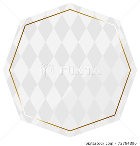 Octagonal frame white & gold diamond pattern on... - Stock Illustration ...