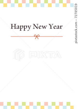 新年賀卡明信片模板框架插圖複製空間簡單 新年賀卡明信片模板框架插圖複製空間簡單 72785019