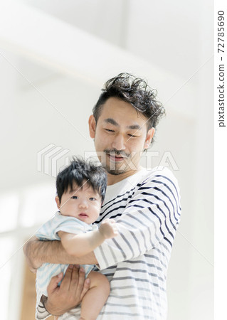 A father holding a baby A father holding a baby 72785690