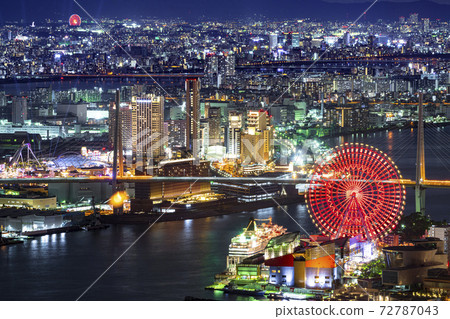 大阪市向天寶山的城市景觀 72787043