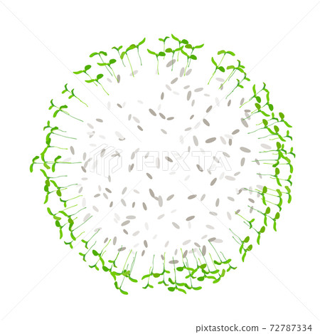 Round frame young leaves seedlings Round frame young leaves seedlings 72787334