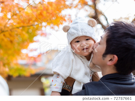 Family photo 8 months old baby autumn leaves Family photo 8 months old baby autumn leaves 72787661