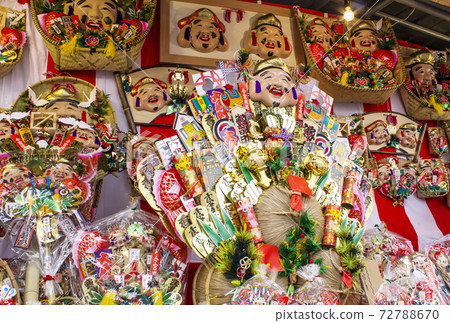 Lucky thing of Toka Ebisu Osaka Imamiya Ebisu Shrine God of business prosperity Image material 72788670