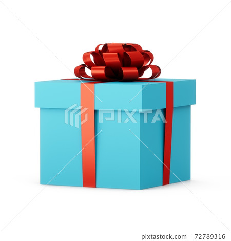 3D Rendering Blue Gift Boxe on white background 72789316
