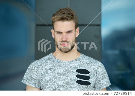 Metrosexual concept. Guy bearded attractive care about  72789514