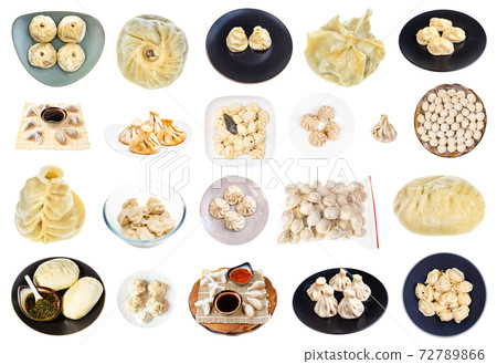 collection of various dumplings isolated on white collection of various dumplings isolated on white 72789866