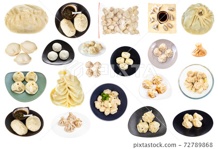 set of various dumplings isolated on white set of various dumplings isolated on white 72789868