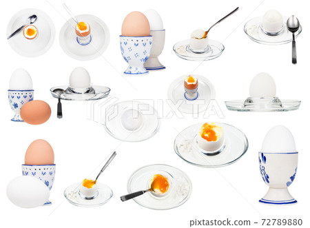 collection from various boiled eggs isolated 72789880