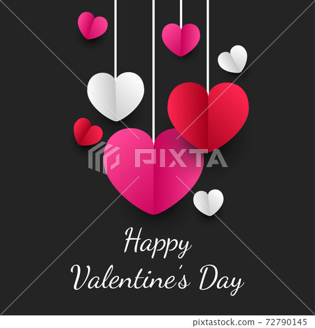 Happy valentines day paper cut style with... - Stock Illustration ...
