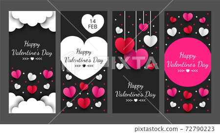 Happy valentines day paper cut style with... - Stock Illustration ...