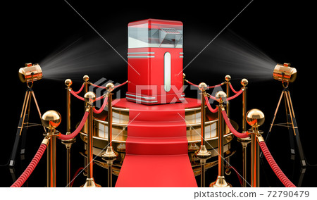 Podium with popcorn maker, 3D rendering 72790479