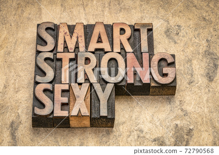 smart, strong, sexy word abstract 72790568