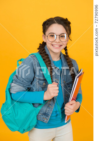 Student girl goes classes for gifted children, joy of studying concept Student girl goes classes for gifted children, joy of studying concept 72790996