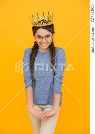 Princess who always smiles. Happy princess yellow background. Princess Princess who always smiles. Happy princess yellow background. Princess 72791000