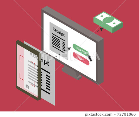 reimbursement online software to approve or reject expense vector 72791060