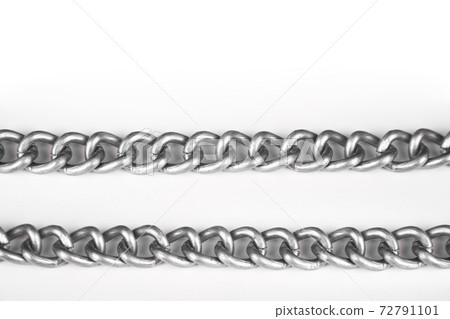 Aluminum metal chain very strong, isolated on white background 72791101