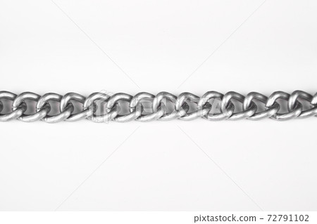 Aluminum metal chain very strong, isolated on white background 72791102