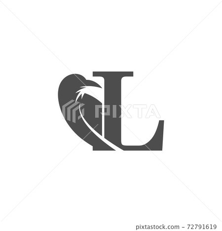 Letter L and crow combination icon logo design 72791619
