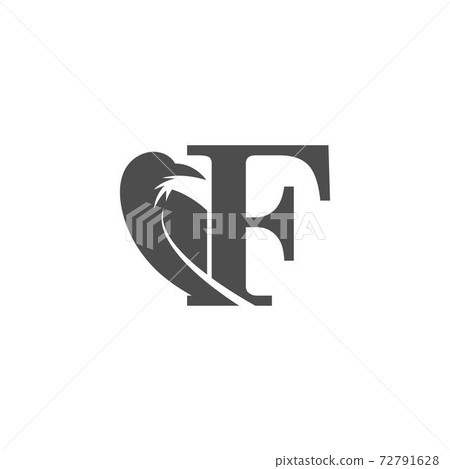 Letter F and crow combination icon logo design 72791628