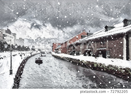 冬天在小樽運河 冬天在小樽運河 72792205