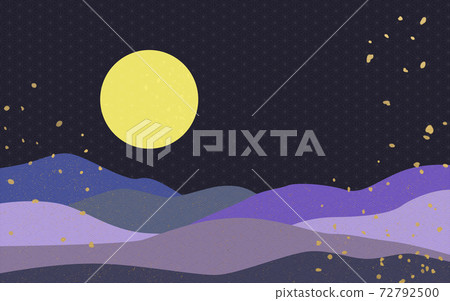 插圖素材:日式日式花紋山青海波浪紋麻葉花紋風景月亮夜夜景夜空山山 插圖素材:日式日式花紋山青海波浪紋麻葉花紋風景月亮夜夜景夜空山山 72792500