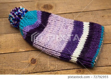 Handmade wool knitted winter hat and scarf 72792955