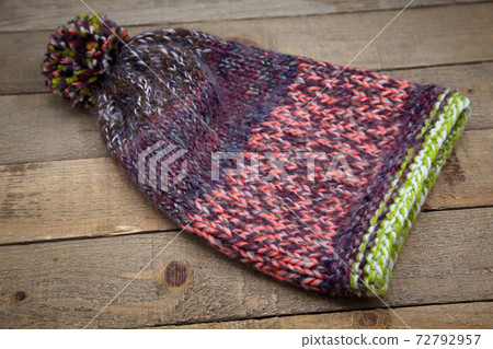 Handmade wool knitted winter hat and scarf 72792957