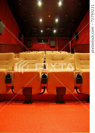 Modern cinema hall empty and beige comfortable seats Modern cinema hall empty and beige comfortable seats 72793231