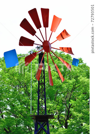 Windmill in the hill park with a view of the harbor Windmill in the hill park with a view of the harbor 72793501