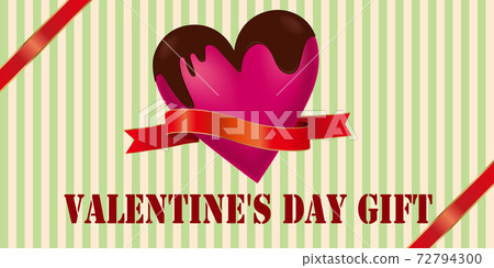 Heart_Valentine促銷橫幅海報流行模板上的絲帶和巧克力插圖 Heart_Valentine促銷橫幅海報流行模板上的絲帶和巧克力插圖 72794300