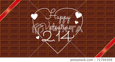 Ribbon and angel illustration on heart _ board chocolate Valentine promotional banner poster pop template 72794309