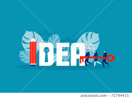 idea word with team business Brought Key to Unlock Idea vector. idea word with team business Brought Key to Unlock Idea vector. 72794415