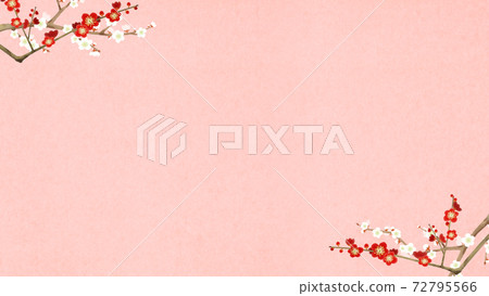 日本紙背景與梅花-有多個變化 72795566