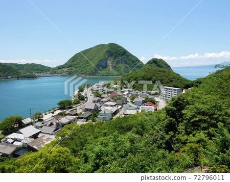 從天文台看的三角西港的市容和國道(熊本縣宇代市) 從天文台看的三角西港的市容和國道(熊本縣宇代市) 72796011