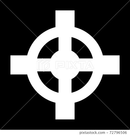 Celtic cross icon on black. Celtic cross icon on black. 72796506