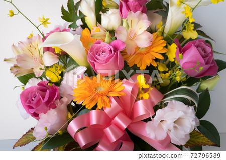 Colorful flower basket flower arrangement gift 72796589