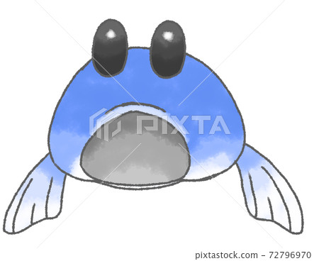 Watercolor-style deformed goby (blue) 72796970