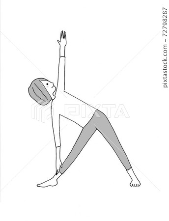 Yoga triangle pose 72798287