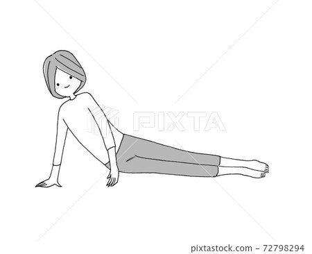 瑜伽:馬卡拉(Makara)的姿勢可以伸展側腹 瑜伽:馬卡拉(Makara)的姿勢可以伸展側腹 72798294