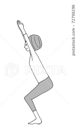 Chair pose to train legs and hips with yoga Chair pose to train legs and hips with yoga 72798296