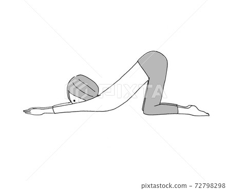 Stretching pose of a cat stretching aside with yoga 72798298